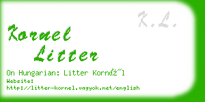 kornel litter business card